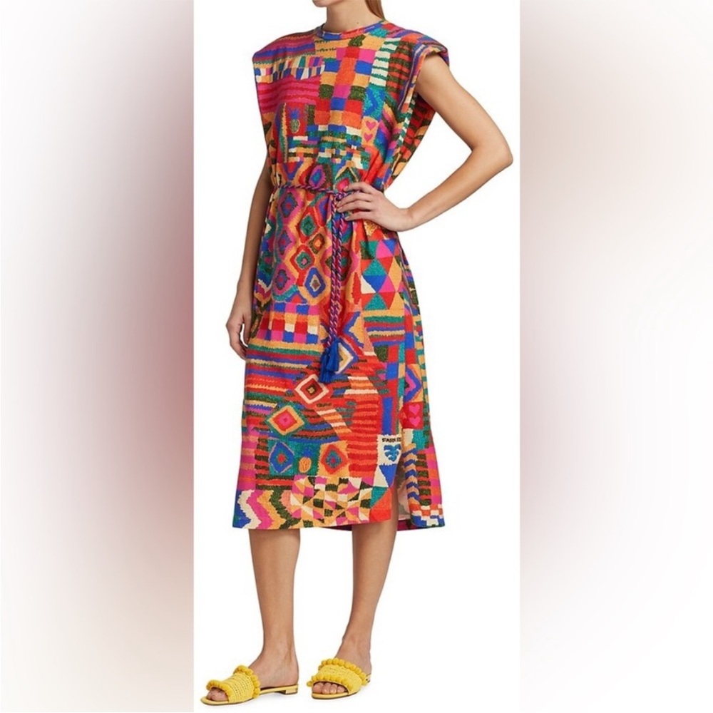 FARM Rio Multicolor Geometric Midi Dress